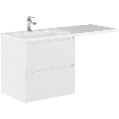 Тумба с раковиной Creto Cafor 130 L 19-W130L подвесная Белый глянец