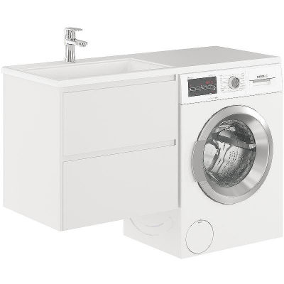 Тумба с раковиной Creto Cafor 130 L 19-W130L подвесная Белый глянец