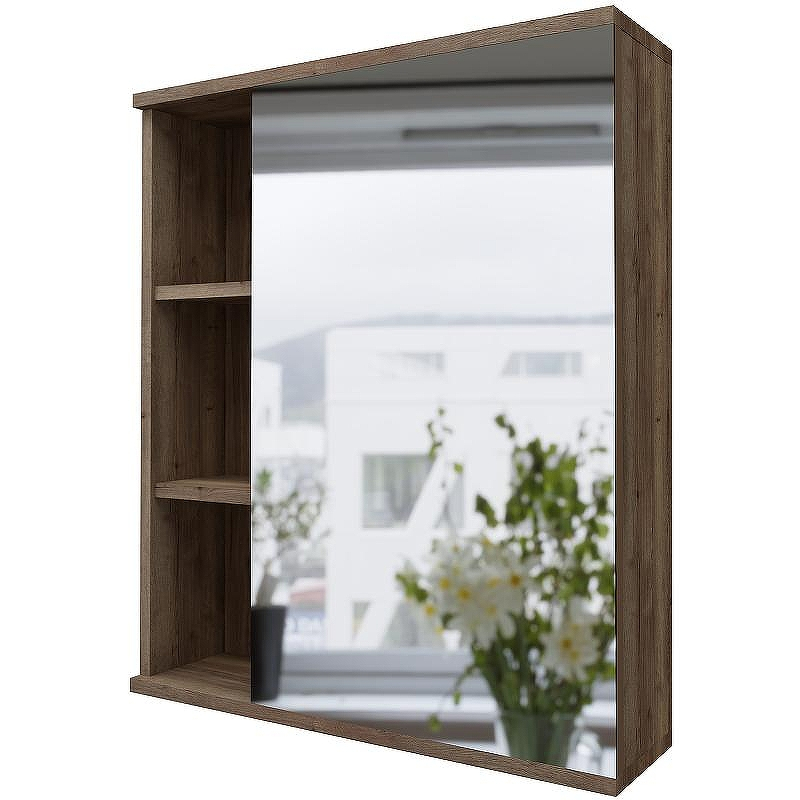 Зеркальный шкаф Grossman Форта 60 2060032 Темный дуб галифакс, купить, цена, заказать, магазин, доставка, скидка, промокод, купить, цена, заказать, магазин, доставка, скидка, промокод