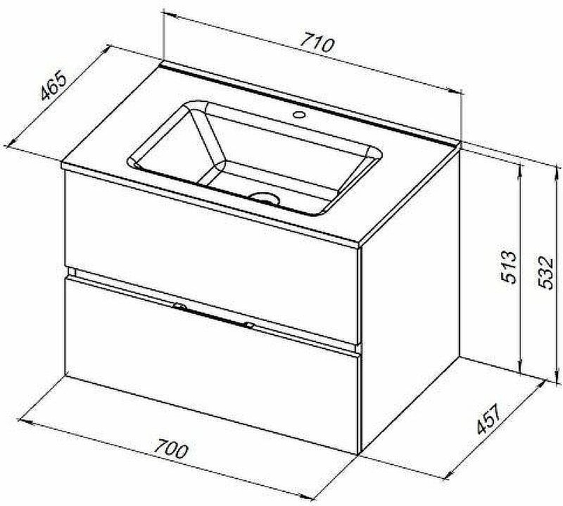Тумба под раковину Aquanet Алвита New 70 303910 подвесная Дуб веллингтон белый, купить, цена, заказать, магазин, доставка, скидка, промокод, купить, цена, заказать, магазин, доставка, скидка, промокод