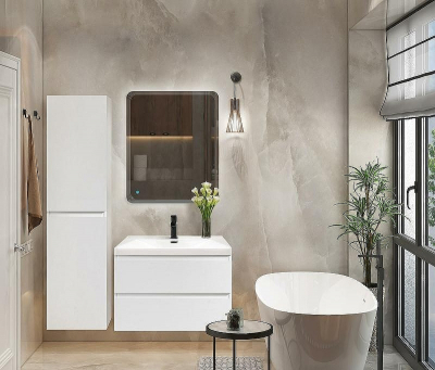 Шкаф пенал Cezares Molveno 40 MOLVENO-1600-2A-SC-BG подвесной Bianco Ghiaccio