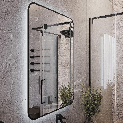 Зеркало Bond Loft 60x80 M35ZE-6080 с подсветкой Черное глянцевое с бесконтактным выключателем