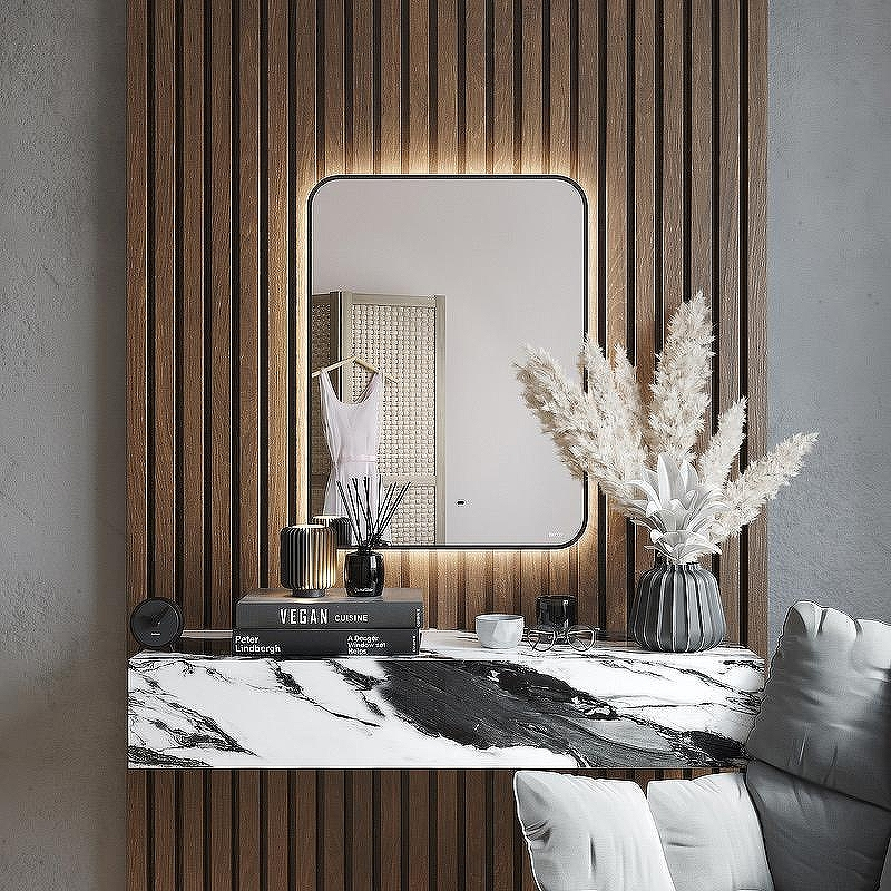 Зеркало Bond Loft 60x80 M35ZE-6080 с подсветкой Черное глянцевое с бесконтактным выключателем, купить, цена, заказать, магазин, доставка, скидка, промокод, купить, цена, заказать, магазин, доставка, скидка, промокод