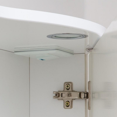 Зеркальный шкаф Runo Фортуна 50 R 00000001027 с подсветкой Белый