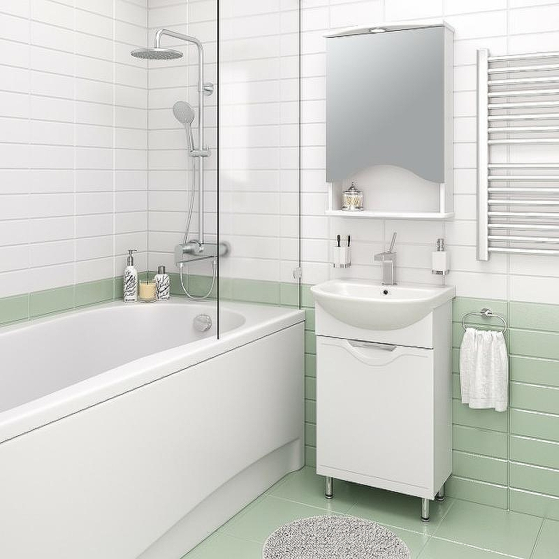 Зеркальный шкаф Runo Фортуна 50 R 00000001027 с подсветкой Белый, купить, цена, заказать, магазин, доставка, скидка, промокод, купить, цена, заказать, магазин, доставка, скидка, промокод