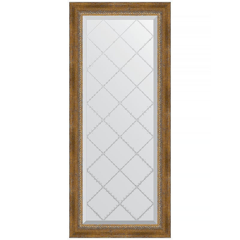 Зеркало Evoform Exclusive-G 123х53 BY 4047 с гравировкой в багетной раме - Состаренная бронза с плетением 70, купить, цена, заказать, магазин, доставка, скидка, промокод, купить, цена, заказать, магазин, доставка, скидка, промокод