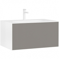 Тумба с раковиной Orka Cube 80 3000373 подвесная Бежевая матовая Белая, купить, цена, заказать, магазин, доставка, скидка, промокод, купить, цена, заказать, магазин, доставка, скидка, промокод