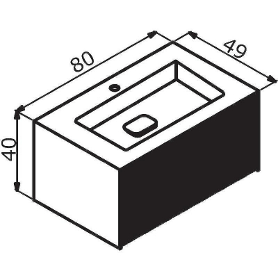 Тумба с раковиной Orka Cube 80 3000373 подвесная Бежевая матовая Белая