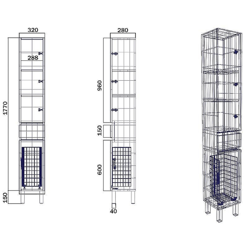 Шкаф пенал SanVit Кубэ-3 К 32 pkube3w с бельевой корзиной Белый глянцевый, купить, цена, заказать, магазин, доставка, скидка, промокод, купить, цена, заказать, магазин, доставка, скидка, промокод