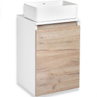 Тумба под раковину Runo Бари 40 00-00001372 подвесная Крафт дуб Белая, купить, цена, заказать, магазин, доставка, скидка, промокод, купить, цена, заказать, магазин, доставка, скидка, промокод