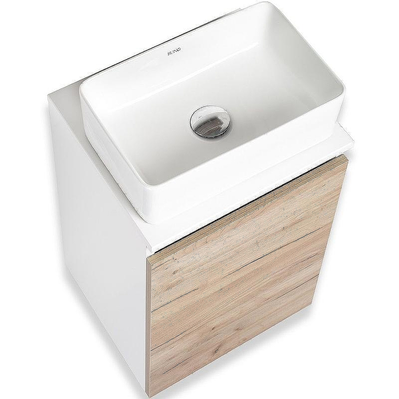 Тумба под раковину Runo Бари 40 00-00001372 подвесная Крафт дуб Белая, купить, цена, заказать, магазин, доставка, скидка, промокод, купить, цена, заказать, магазин, доставка, скидка, промокод