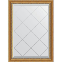 Зеркало Evoform Exclusive-G 101х73 BY 4174 с гравировкой в багетной раме - Состаренное золото с плетением 70, купить, цена, заказать, магазин, доставка, скидка, промокод, купить, цена, заказать, магазин, доставка, скидка, промокод