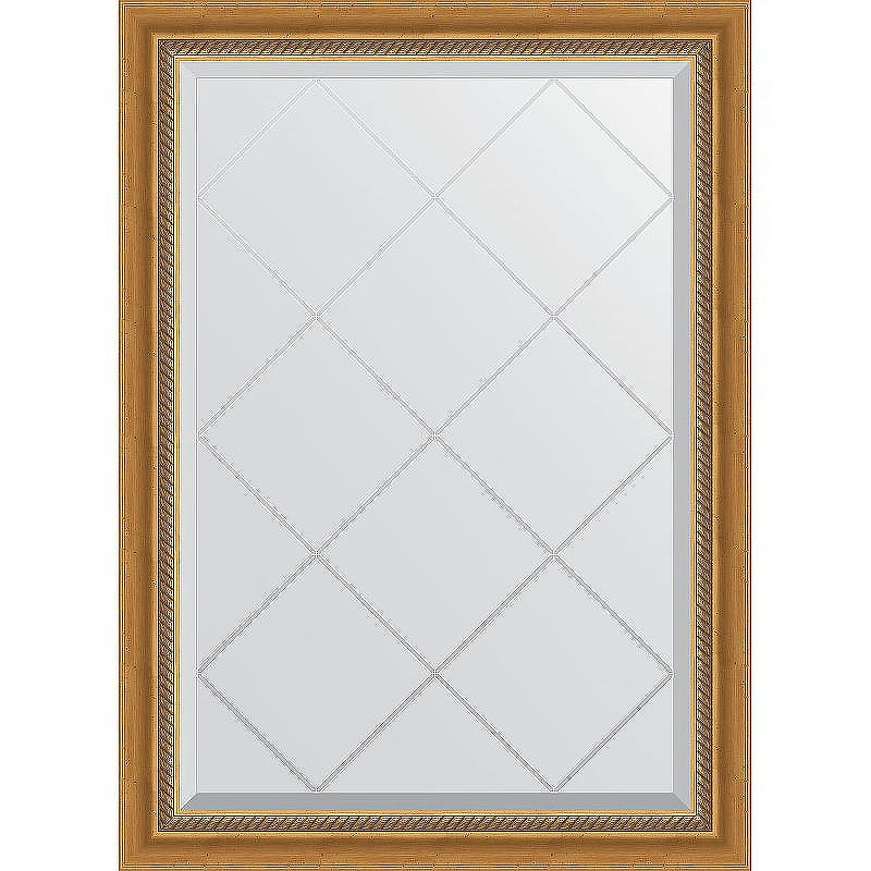 Зеркало Evoform Exclusive-G 101х73 BY 4174 с гравировкой в багетной раме - Состаренное золото с плетением 70, купить, цена, заказать, магазин, доставка, скидка, промокод, купить, цена, заказать, магазин, доставка, скидка, промокод