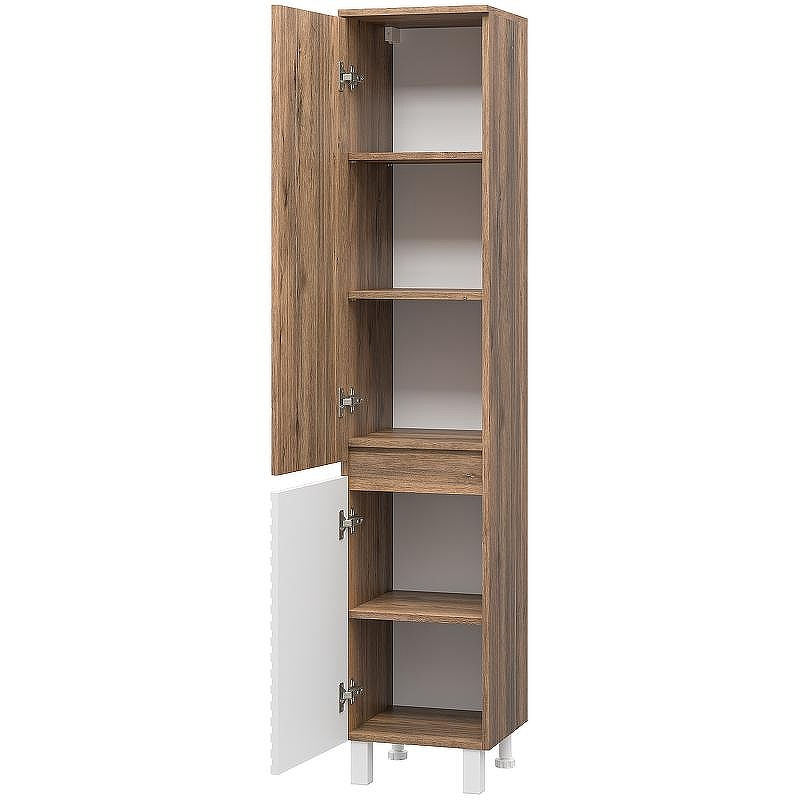 Шкаф пенал Brevita Dakota 35 L DAK-050350-19/01Л Белый матовый Дуб Галифакс олово, купить, цена, заказать, магазин, доставка, скидка, промокод, купить, цена, заказать, магазин, доставка, скидка, промокод