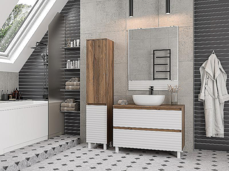 Шкаф пенал Brevita Dakota 35 L DAK-050350-19/01Л Белый матовый Дуб Галифакс олово, купить, цена, заказать, магазин, доставка, скидка, промокод, купить, цена, заказать, магазин, доставка, скидка, промокод