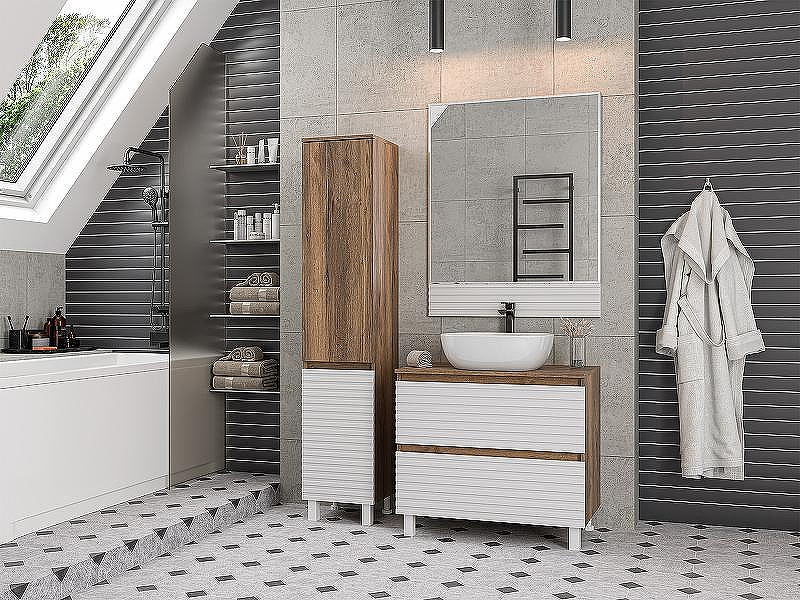 Шкаф пенал Brevita Dakota 35 L DAK-050350-19/01Л Белый матовый Дуб Галифакс олово, купить, цена, заказать, магазин, доставка, скидка, промокод, купить, цена, заказать, магазин, доставка, скидка, промокод