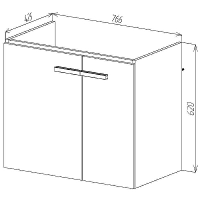 Тумба под раковину VIANT Мюнхен 80 VMUN80COH-T2STP подвесная Хаки