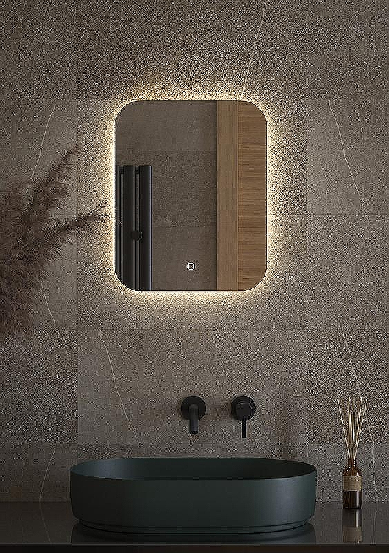 Зеркало Defesto Opti 40x50 DF 2801S с подсветкой 15W-4500К/Сенсорный выключатель/Нейтральный белый свет, купить, цена, заказать, магазин, доставка, скидка, промокод, купить, цена, заказать, магазин, доставка, скидка, промокод