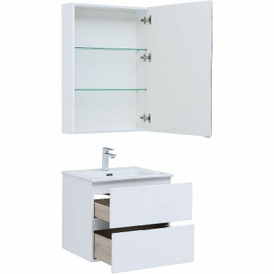 Комплект мебели для ванной Aquanet Алвита New 60 274216 подвесной Белый матовый