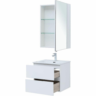 Комплект мебели для ванной Aquanet Алвита New 60 274216 подвесной Белый матовый
