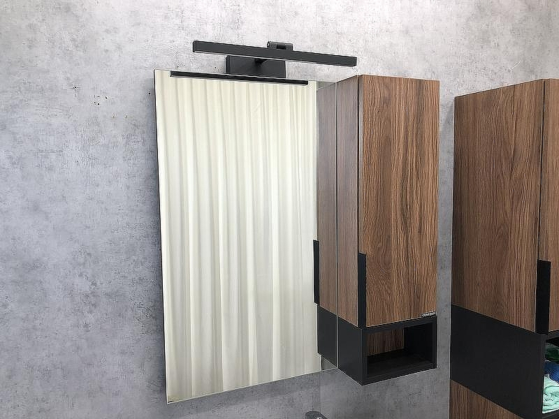 Зеркало со шкафом Comforty Штутгарт 75 00004151037 Дуб темно-коричневый Черное матовое, купить, цена, заказать, магазин, доставка, скидка, промокод, купить, цена, заказать, магазин, доставка, скидка, промокод