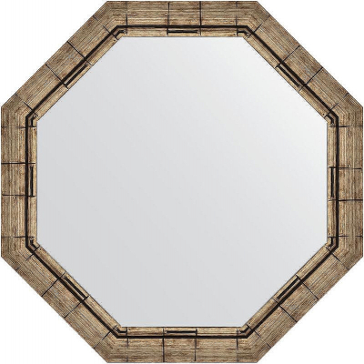 Зеркало Evoform Octagon 74х74 BY 3669 в багетной раме - Серебряный бамбук 73
