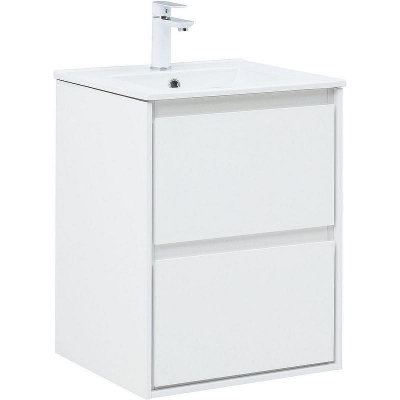 Тумба под раковину Aquanet Милан 50 336366 подвесная Белый глянец