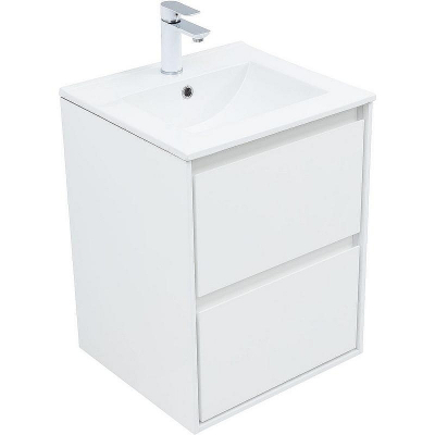 Тумба под раковину Aquanet Милан 50 336366 подвесная Белый глянец