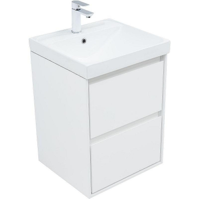 Тумба под раковину Aquanet Милан 50 336366 подвесная Белый глянец