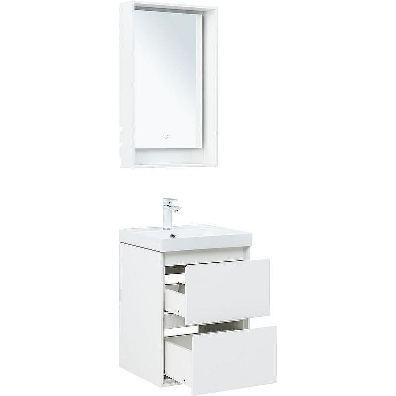 Тумба под раковину Aquanet Милан 50 336366 подвесная Белый глянец, купить, цена, заказать, магазин, доставка, скидка, промокод, купить, цена, заказать, магазин, доставка, скидка, промокод