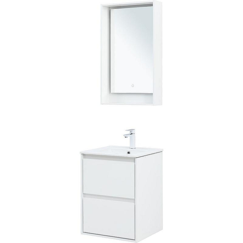 Тумба под раковину Aquanet Милан 50 336366 подвесная Белый глянец, купить, цена, заказать, магазин, доставка, скидка, промокод, купить, цена, заказать, магазин, доставка, скидка, промокод