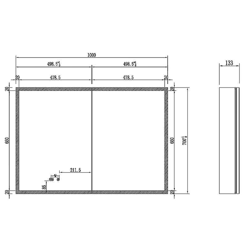 Зеркальный шкаф Aquatek 100 AQ7103B-MLC с подсветкой Хром, купить, цена, заказать, магазин, доставка, скидка, промокод, купить, цена, заказать, магазин, доставка, скидка, промокод