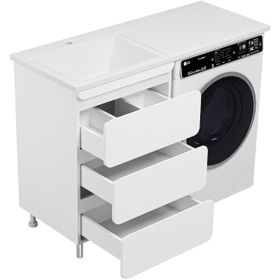 Тумба с раковиной Misty Чегет 120 L УТ000013566 Белая глянцевая