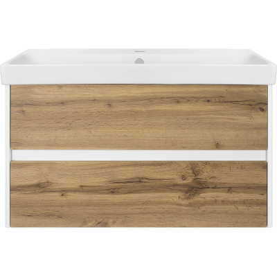 Тумба с раковиной Misty Адриана 90 УТ000010217 подвесная Дуб Вотан Белый