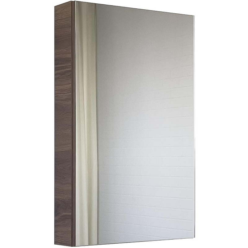 Зеркальный шкаф Comforty Дуэт 50 00-00017203 Дуб темно-коричневый, купить, цена, заказать, магазин, доставка, скидка, промокод, купить, цена, заказать, магазин, доставка, скидка, промокод