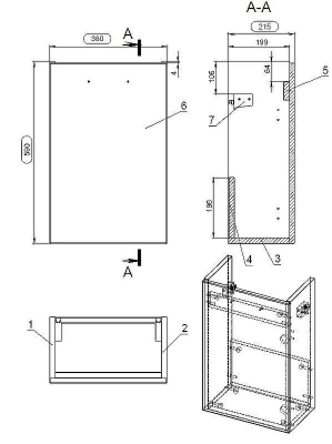 Тумба под раковину Cersanit Lara 40 63420 подвесная Орех