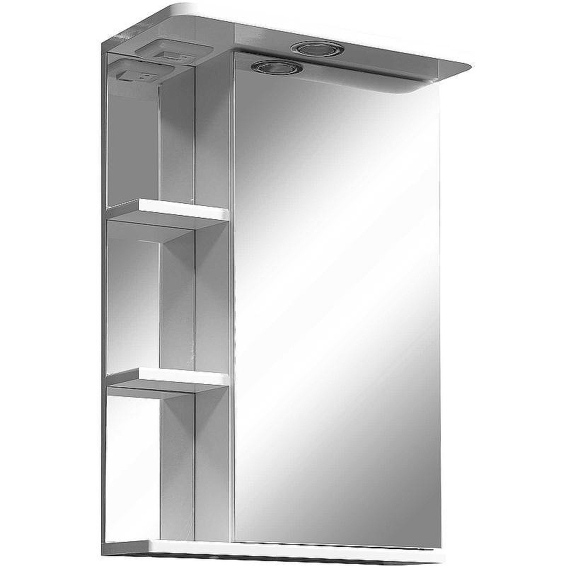 Зеркальный шкаф Stella Polar Концепт Нелея 50/С R SP-00000035 с подсветкой Белый, купить, цена, заказать, магазин, доставка, скидка, промокод, купить, цена, заказать, магазин, доставка, скидка, промокод