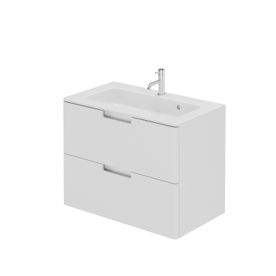 Тумба с раковиной Creto Bravo 80 22-BrW80 подвесная цвет Белый глянец