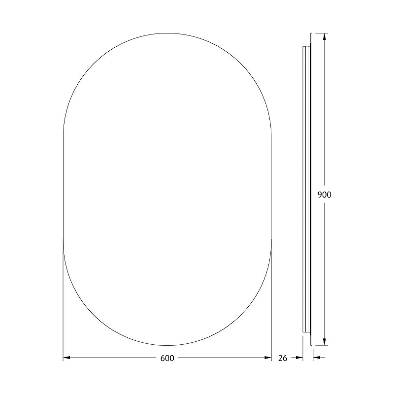 Зеркало Defesto Opti 60х90 DF 2915 с подсветкой 25W-3000K/Без выключателя/Теплый белый свет, купить, цена, заказать, магазин, доставка, скидка, промокод, купить, цена, заказать, магазин, доставка, скидка, промокод