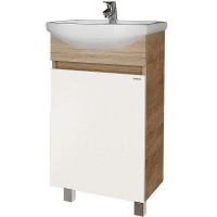 Тумба под раковину Grossman Поло 45 104501-1 цвет Дуб сонома светлый Белый глянцевый, купить, цена, заказать, магазин, доставка, скидка, промокод, купить, цена, заказать, магазин, доставка, скидка, промокод