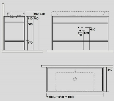 Консоль под раковину Kerasan Cento 100 924431 Черная матовая
