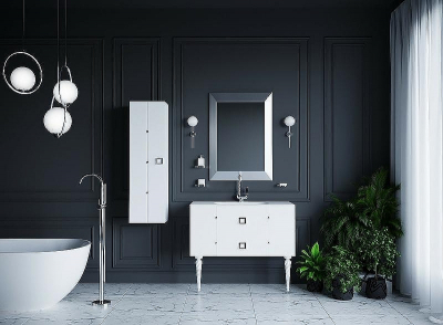 Тумба под раковину Boheme Armadi Art Vallessi Avangarde Piazza 100 841-100-WCR подвесная Белая Хром