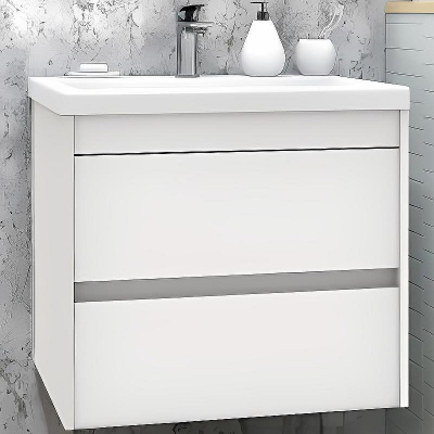 Тумба под раковину Art&Max Family-580-2C-SO-BL подвесная Белый глянец