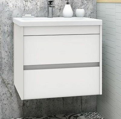 Тумба под раковину Art&Max Family-580-2C-SO-BL подвесная Белый глянец