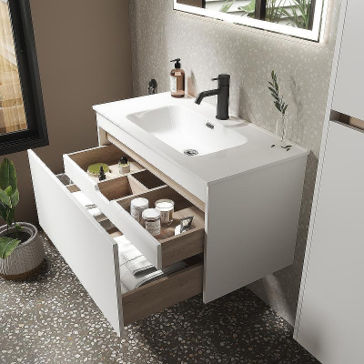 Тумба под раковину Sancos Smart 100 SM100W подвесная Белый глянец