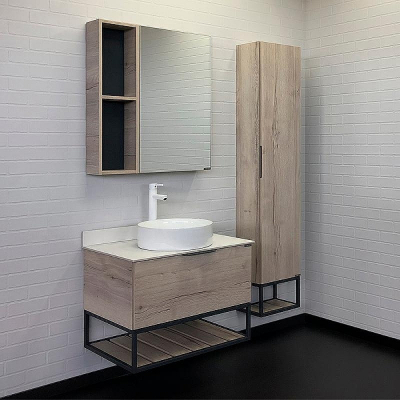 Шкаф пенал Comforty Порто 35 00-00009981 подвесной Дуб дымчатый