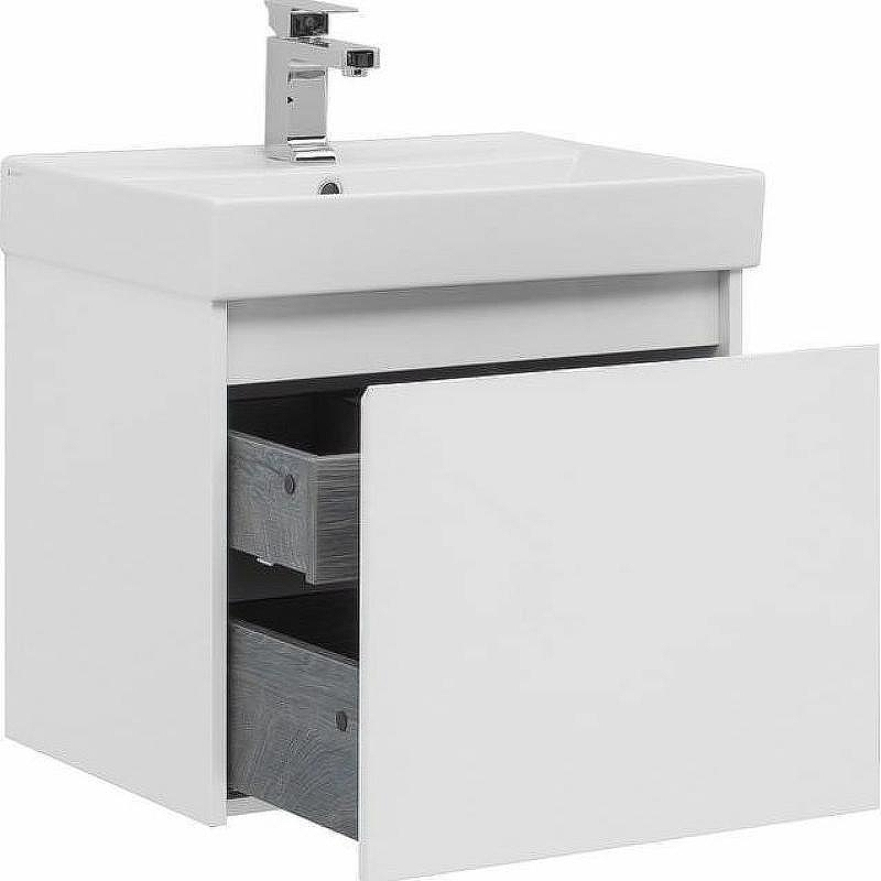 Тумба с раковиной Aquanet Nova Lite 60 245029 подвесная Белая глянцевая, купить, цена, заказать, магазин, доставка, скидка, промокод, купить, цена, заказать, магазин, доставка, скидка, промокод
