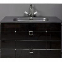 Тумба под раковину Boheme Armadi Art Vallessi Avangarde Piazza 80 841-080-BCR подвесная Черная Хром, купить, цена, заказать, магазин, доставка, скидка, промокод, купить, цена, заказать, магазин, доставка, скидка, промокод