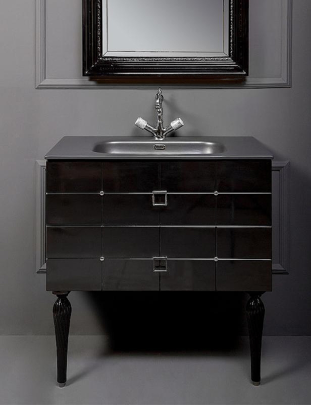 Тумба под раковину Boheme Armadi Art Vallessi Avangarde Piazza 80 841-080-BCR подвесная Черная Хром, купить, цена, заказать, магазин, доставка, скидка, промокод, купить, цена, заказать, магазин, доставка, скидка, промокод