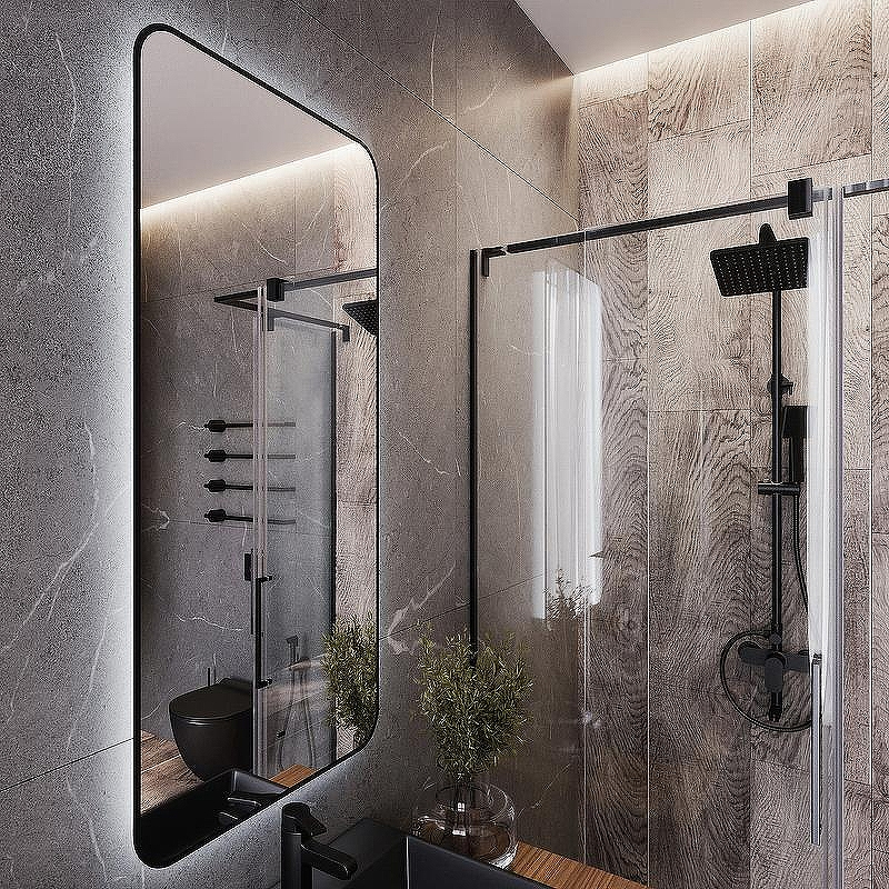 Зеркало Bond Loft 60x120 M35ZE-60120 с подсветкой Черное глянцевое с бесконтактным выключателем, купить, цена, заказать, магазин, доставка, скидка, промокод, купить, цена, заказать, магазин, доставка, скидка, промокод